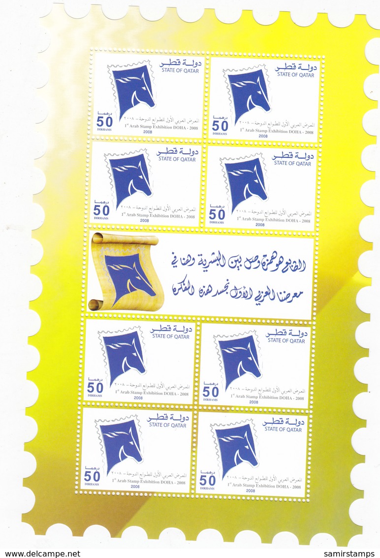 Qatar 2008,1st Philatelic Expo Doha- SPECILA REDUCED PRICE OFFER, 5 Compl/.sheet Unfolded 8 Stamps-MNH- SKRILL PAY ONLY - Qatar