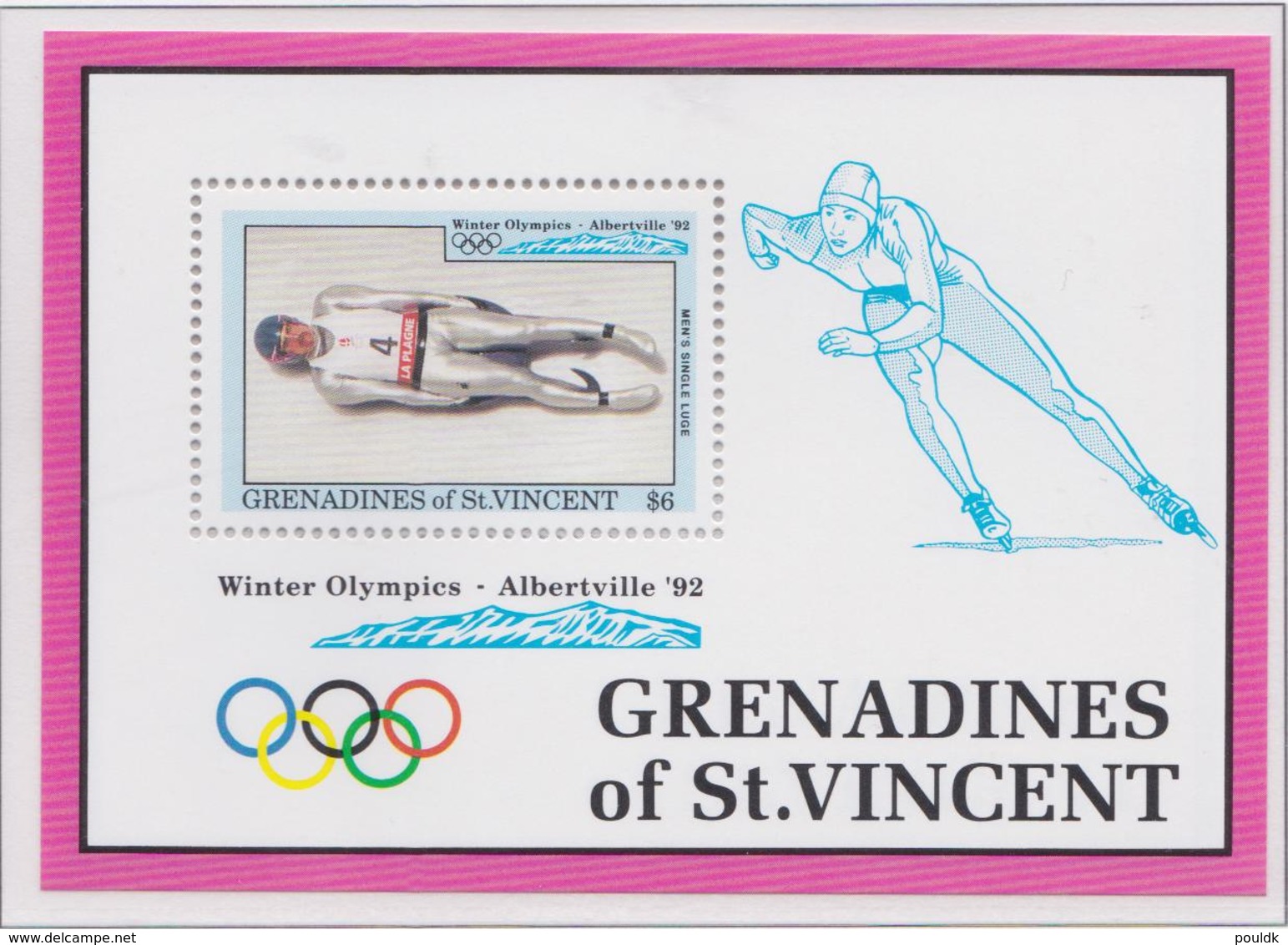 Grenadines Of St. Vincent 1992 Olympic Games Albertville Souvenir Sheet MNH/** (H53) - Hiver 1992: Albertville