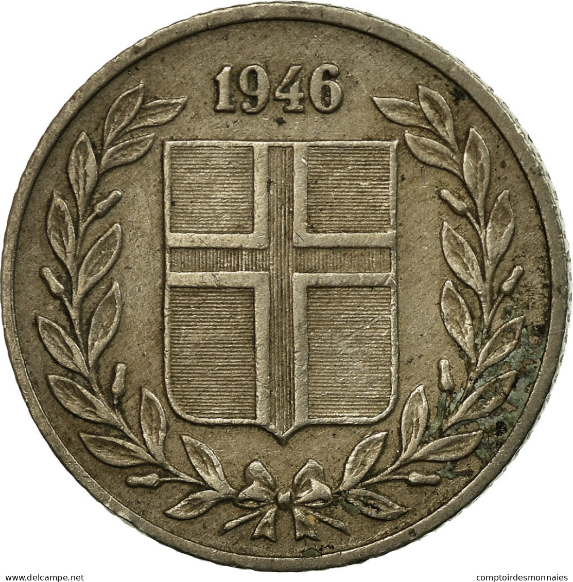 Monnaie, Iceland, 25 Aurar, 1946, TB+, Copper-nickel, KM:11 - Iceland