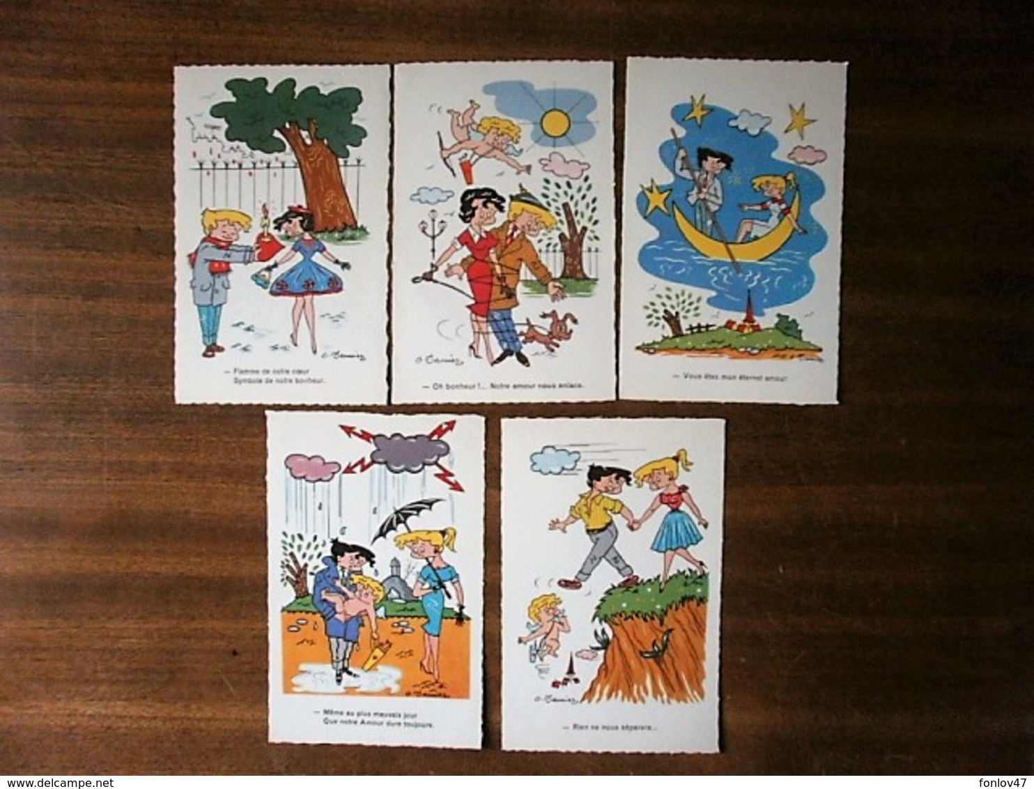 5 CARTES FANTAISIES MEUNIER - Meunier, G.