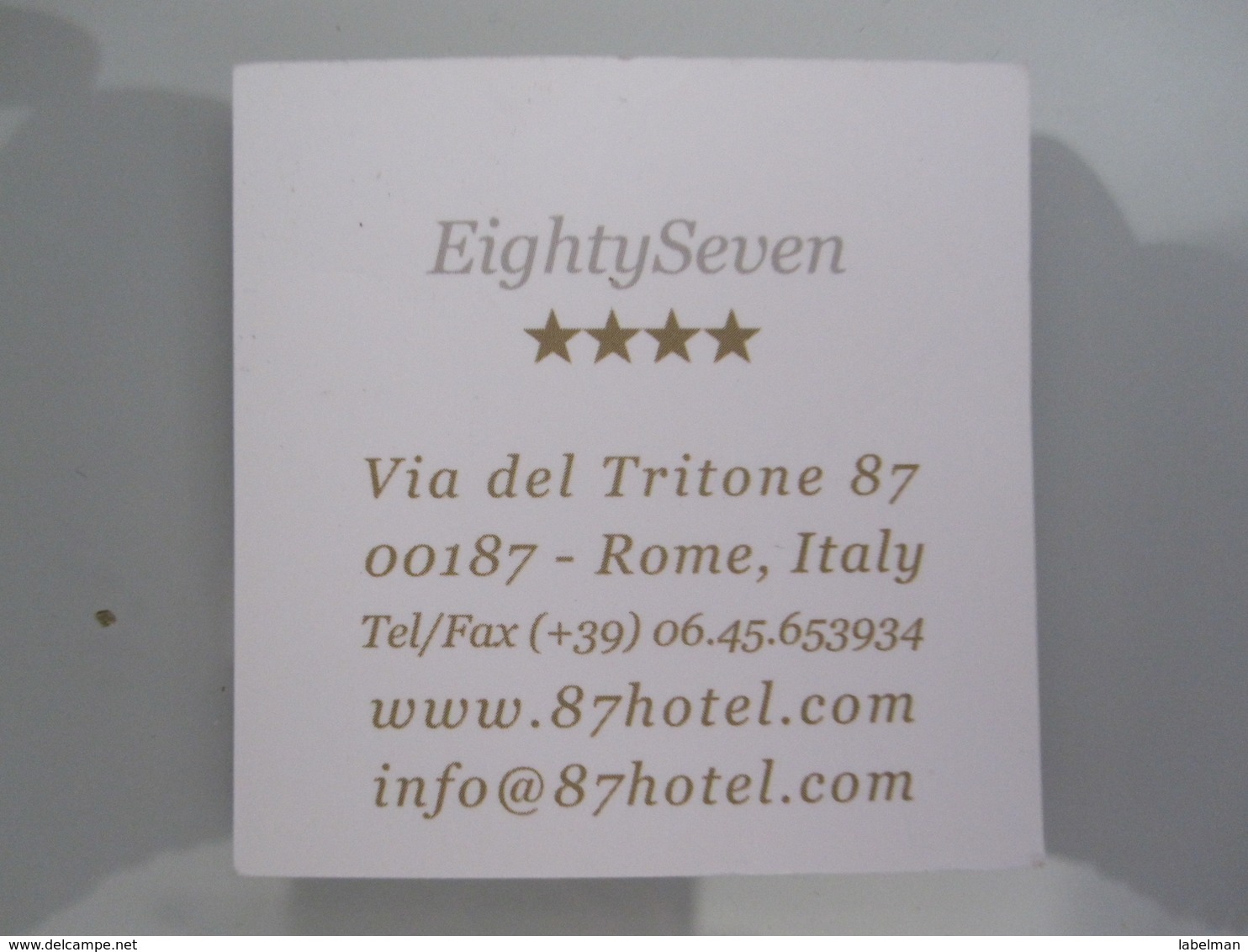 HOTEL ALBERGO PENSION MOTEL PENSIONE EIGHTY SEVEN 87 ROMA ROME ITALY - Hotel Labels