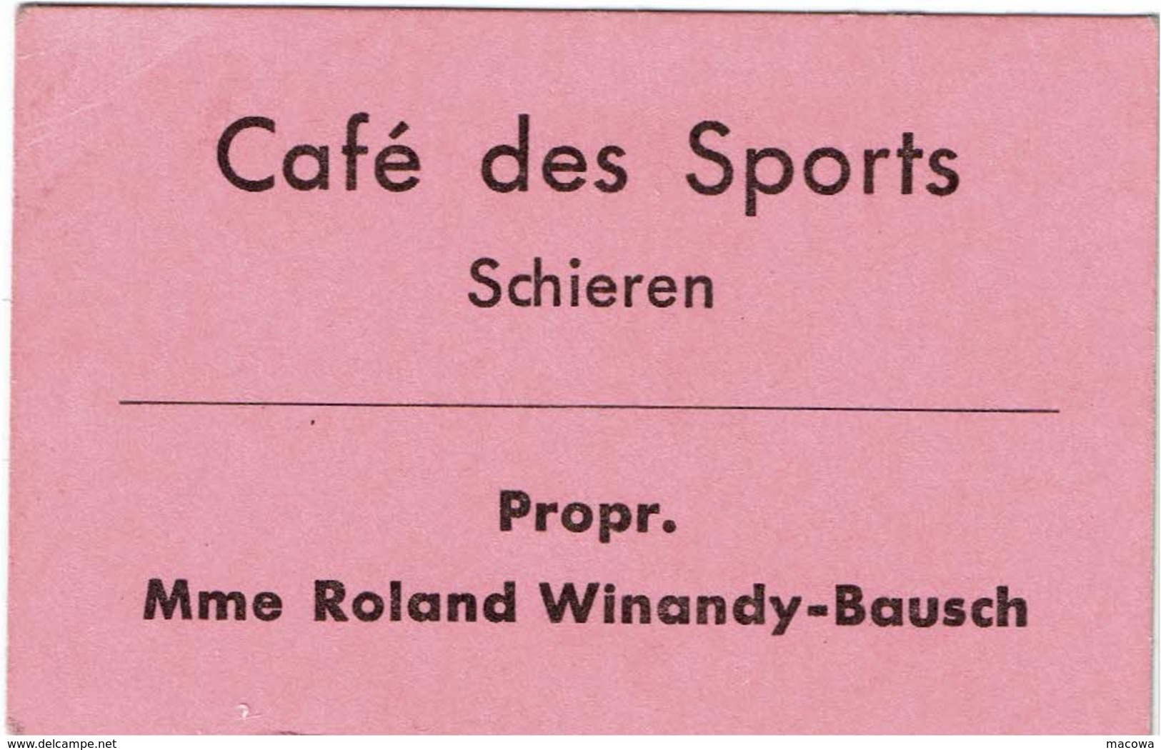 Luxembourg Jeton Cafe Des Sports Schieren - Luxembourg