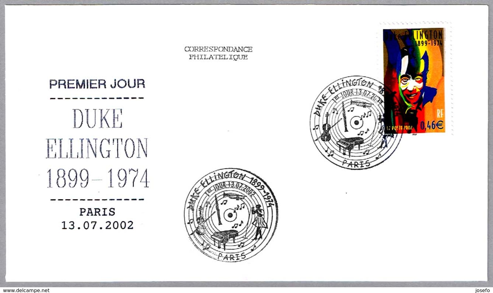 DUKE ELLINGTON (1899-1974). SPD/FDC Paris 2002 - Zangers