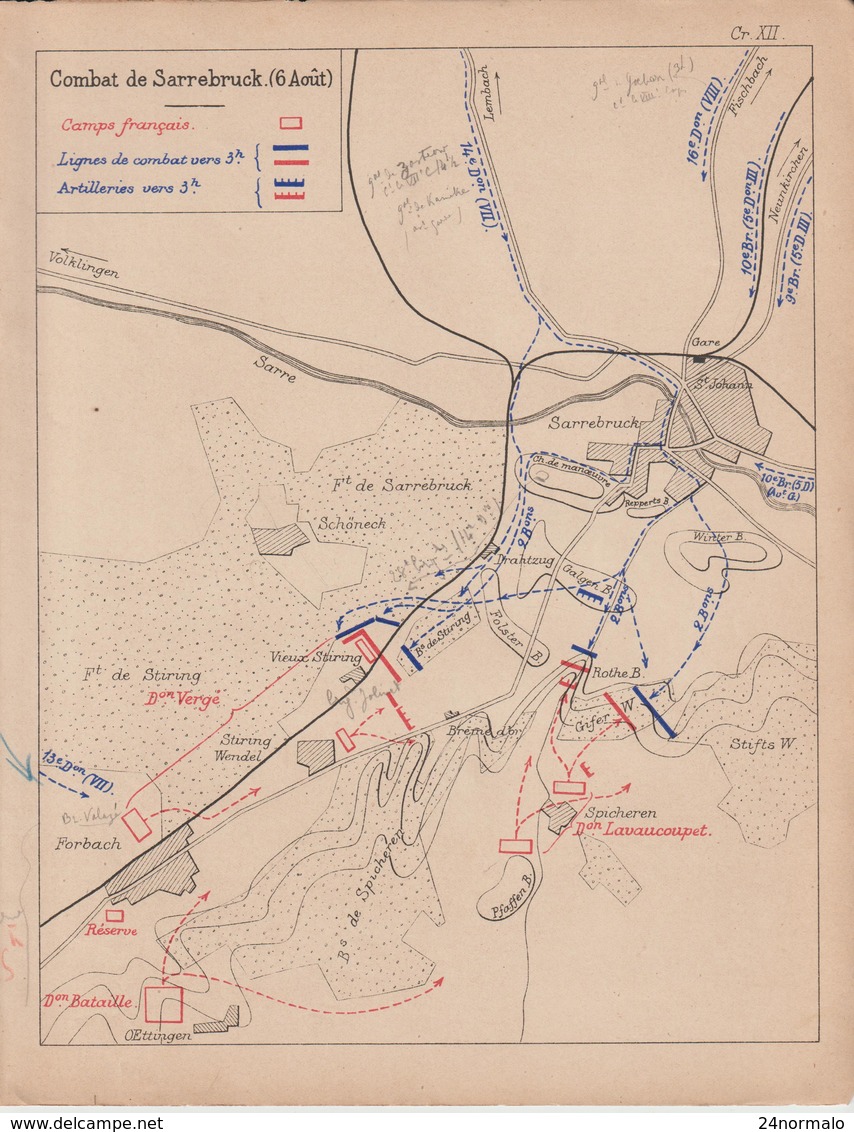 Guerre 1870-71 : 12 Combat De Sarrebruck 6 Août - Historical Documents