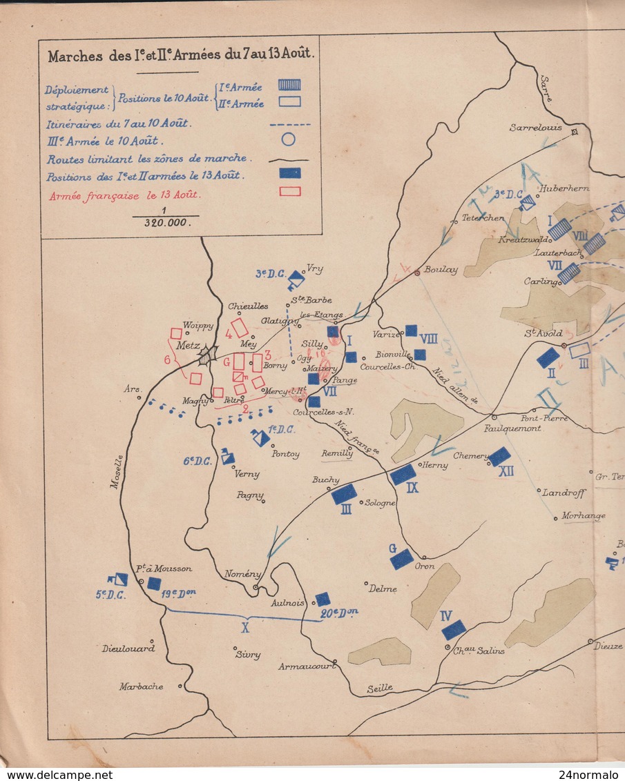 Guerre 1870-71 : 13 Marche Des 1è Et 2ème Armées Allemandes Du 7 Au 13 Août - Documents Historiques