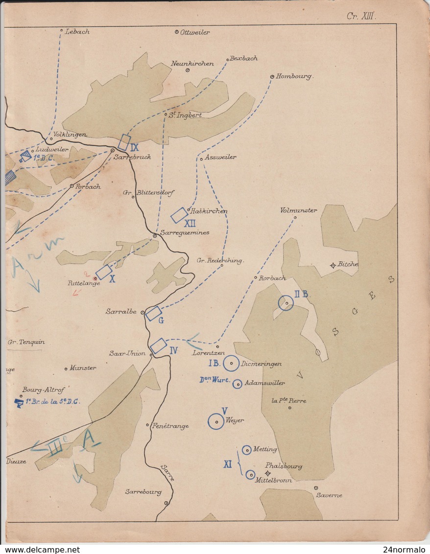 Guerre 1870-71 : 13 Marche Des 1è Et 2ème Armées Allemandes Du 7 Au 13 Août - Historical Documents