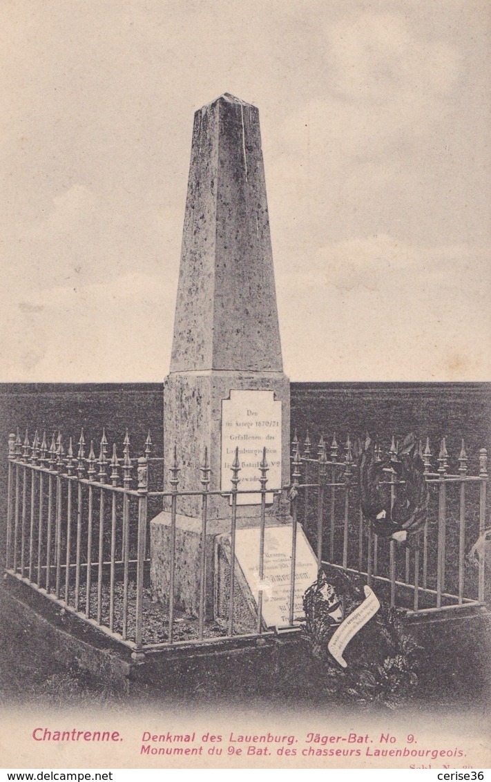 Chantrenne Monument Du 9e Bataillon Des Chasseurs Lauenbourgeois - Autres & Non Classés