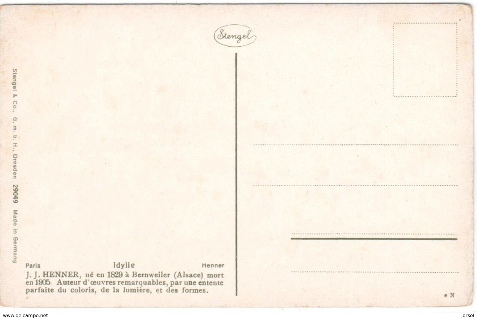 POSTAL    PARIS  -IDYLLE  -HENNER - Otros & Sin Clasificación