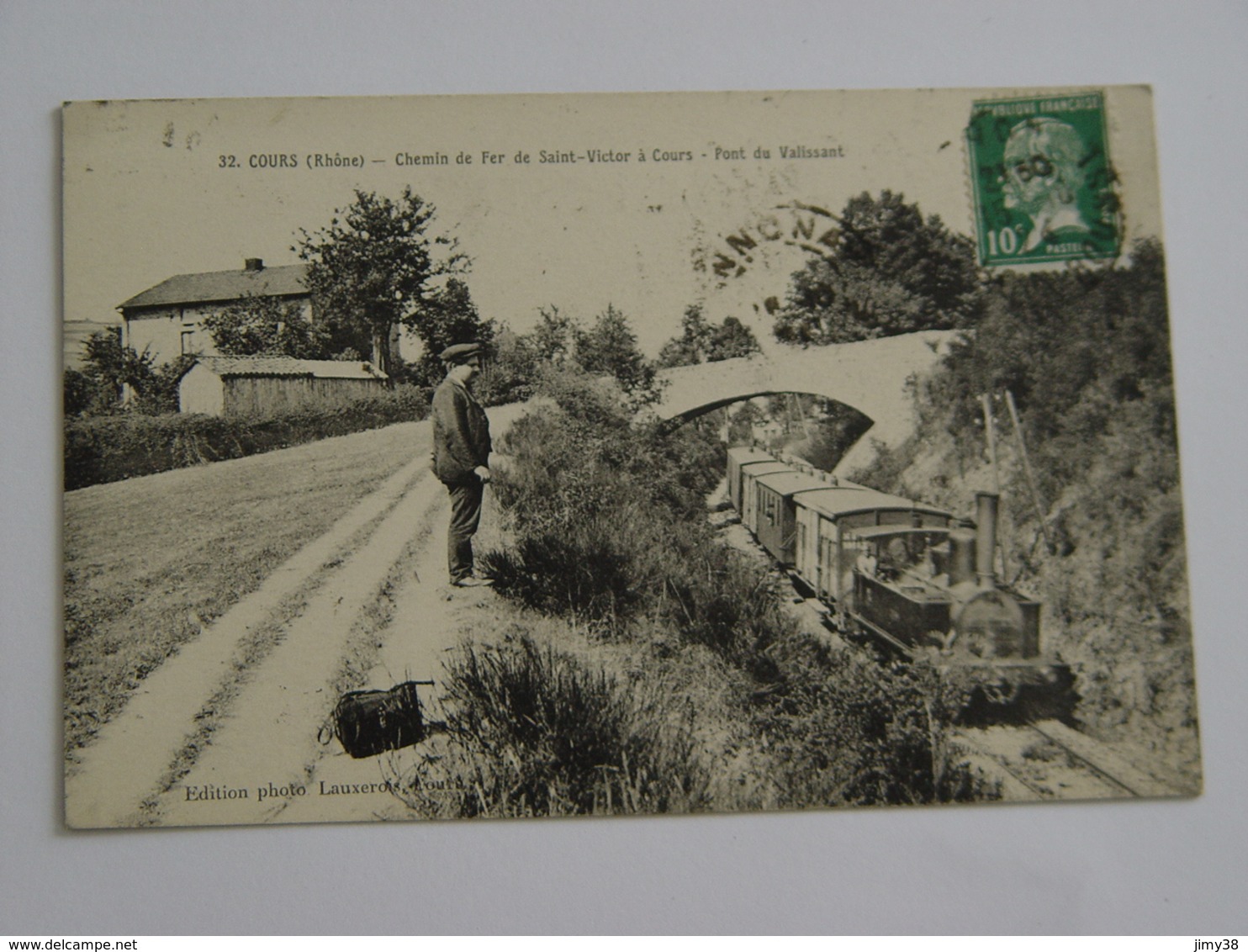 RHONE-COURS-32-CHEMIN DE FER DE SAINT VICTOR A COURS-PONT DU VALISSANT ANIMEE TRAIN - Cours-la-Ville