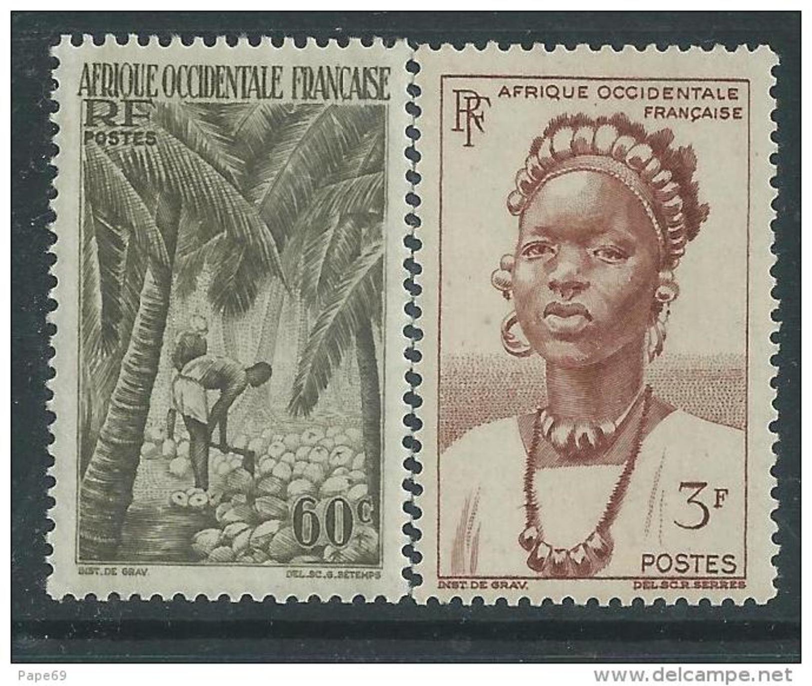 A. O. F. N° 43 / 44 XX Les  2  Valeurs Sans L'inscription Togo Sans Charnière TB - Unused Stamps
