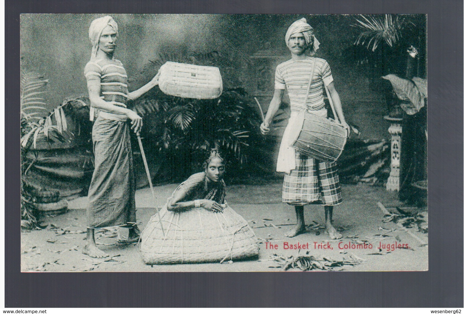 CEYLON Colombo, The Basket Trick, Jugglers Ca 1910 OLD POSTCARD - Sri Lanka (Ceylon)