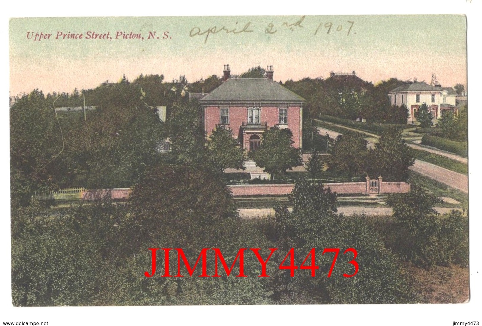 PRIVATE POST CARD - Upper Prince Street En 1907 - Pictou, N. S. Nouvelle-Ecosse Canada - Autres & Non Classés