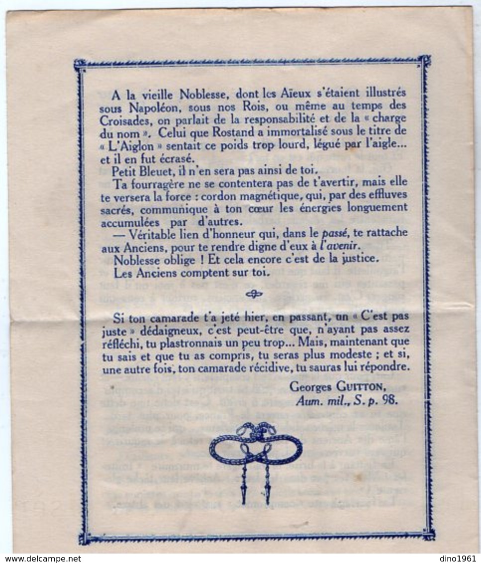 VP14.932 - MILITARIA - La Fourragère - Georges GUITTON - Documents