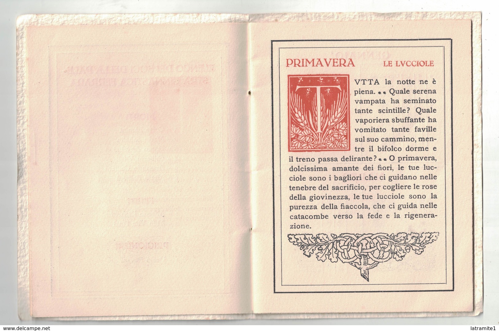 CALENDARIO LIBRETTO  PALESTRA GINNASTICA FERRARA 1917  FERRUCCIO LUPPIS - Autres & Non Classés