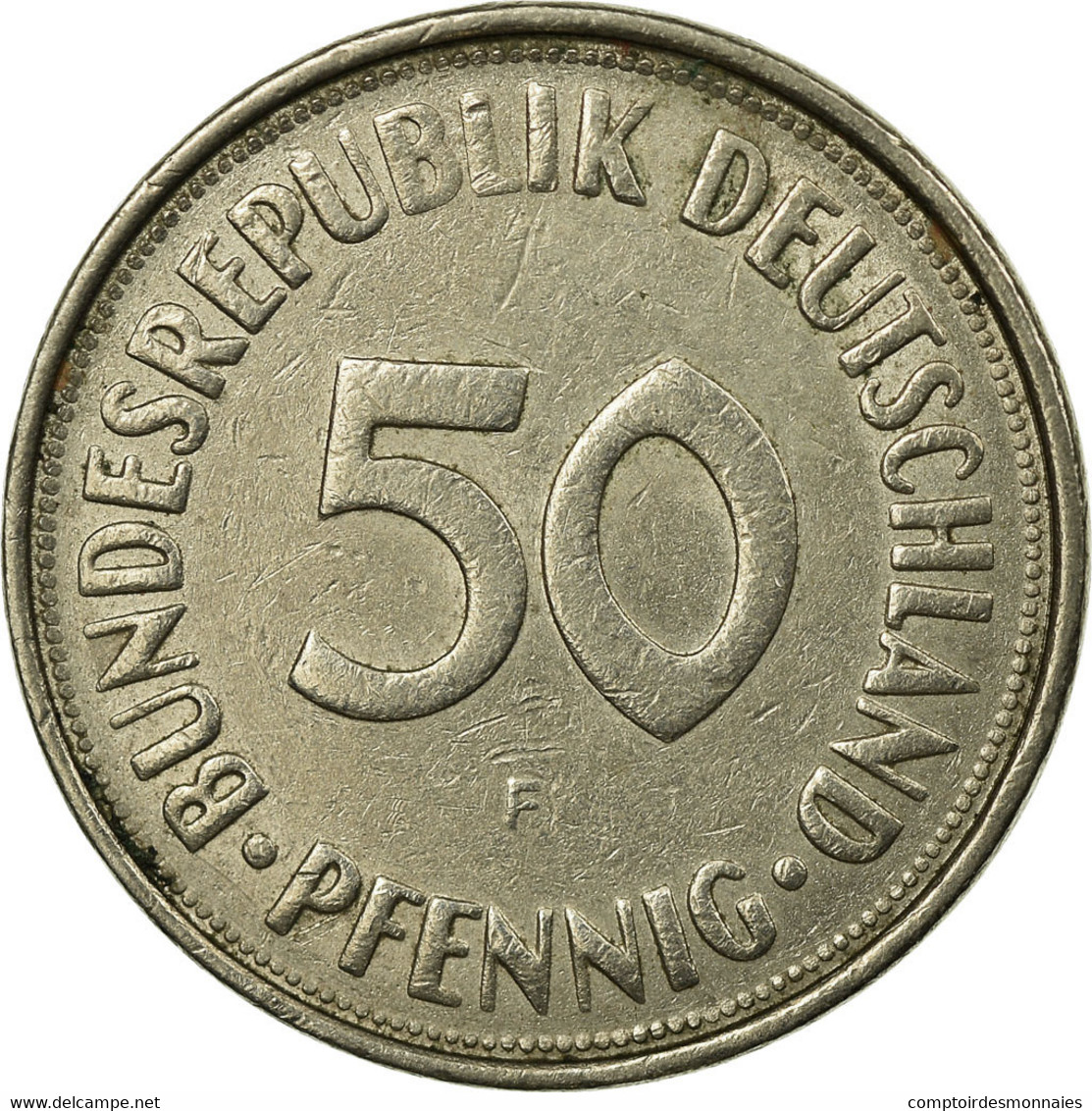 Monnaie, République Fédérale Allemande, 50 Pfennig, 1972, Stuttgart, TTB - 50 Pfennig