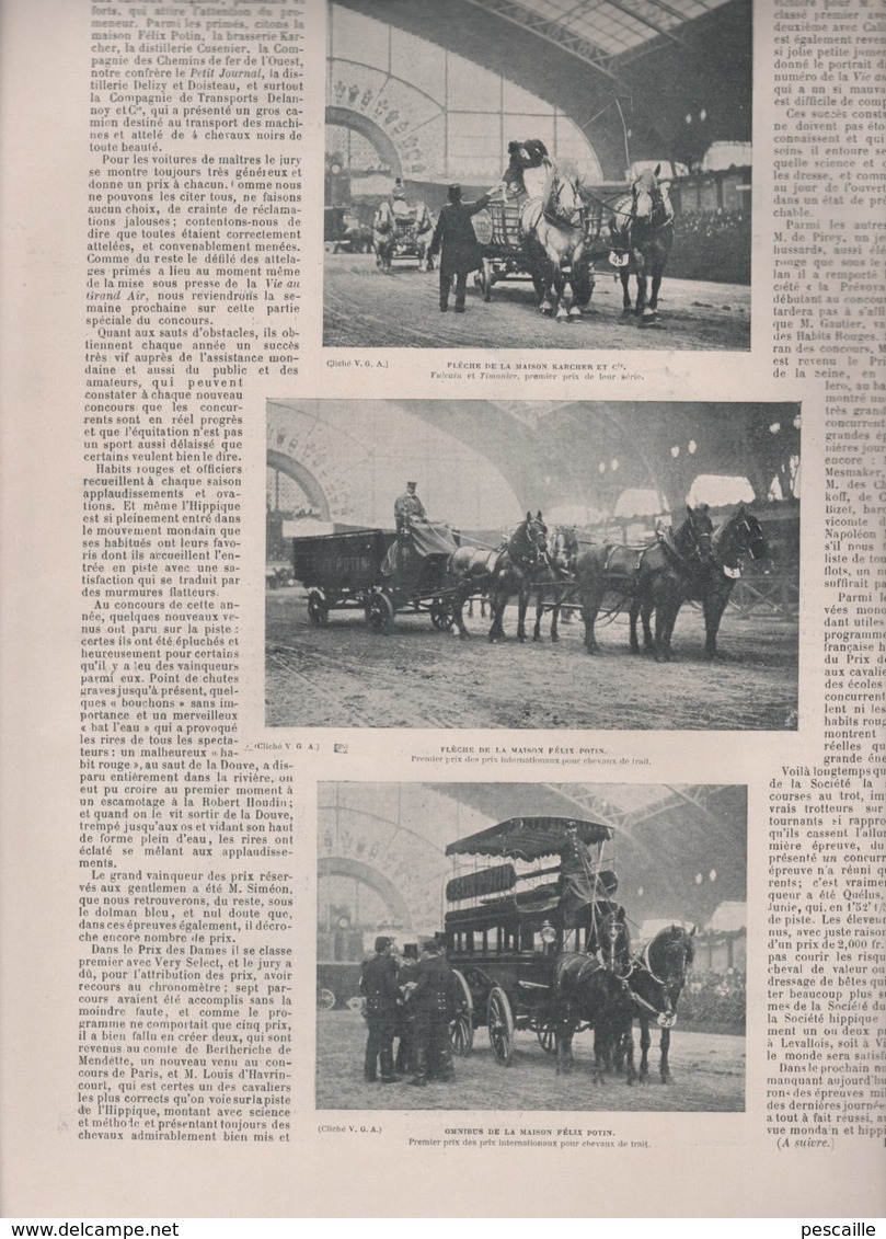LA VIE AU GRAND AIR 15 04 1899 - HOCKEY SUR GAZON - CONCOURS HIPPIQUE - COURSE PARIS ROUBAIX - NICE REGATES VOILE AVIRON - Magazines - Before 1900
