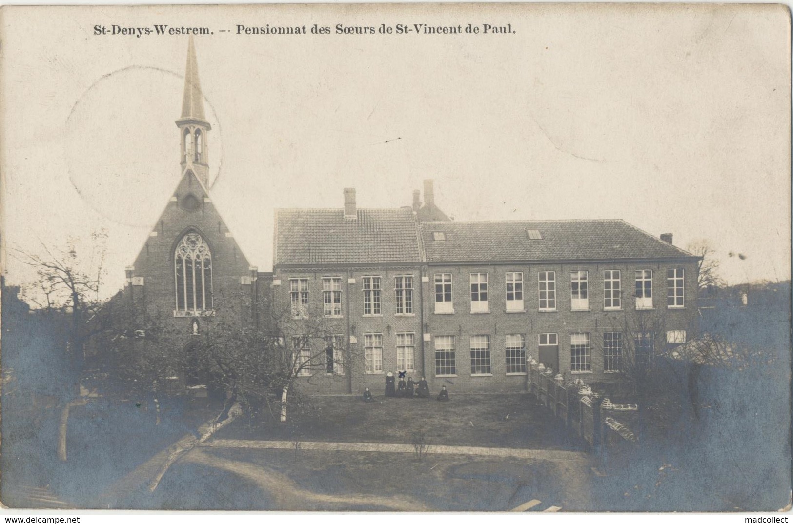 Fotokaart CPA St. - Denys - Westrem. Sint - Denijs - Westrem Pensionnat Des Soeurs De Vincent De Paul.1911. - Gent