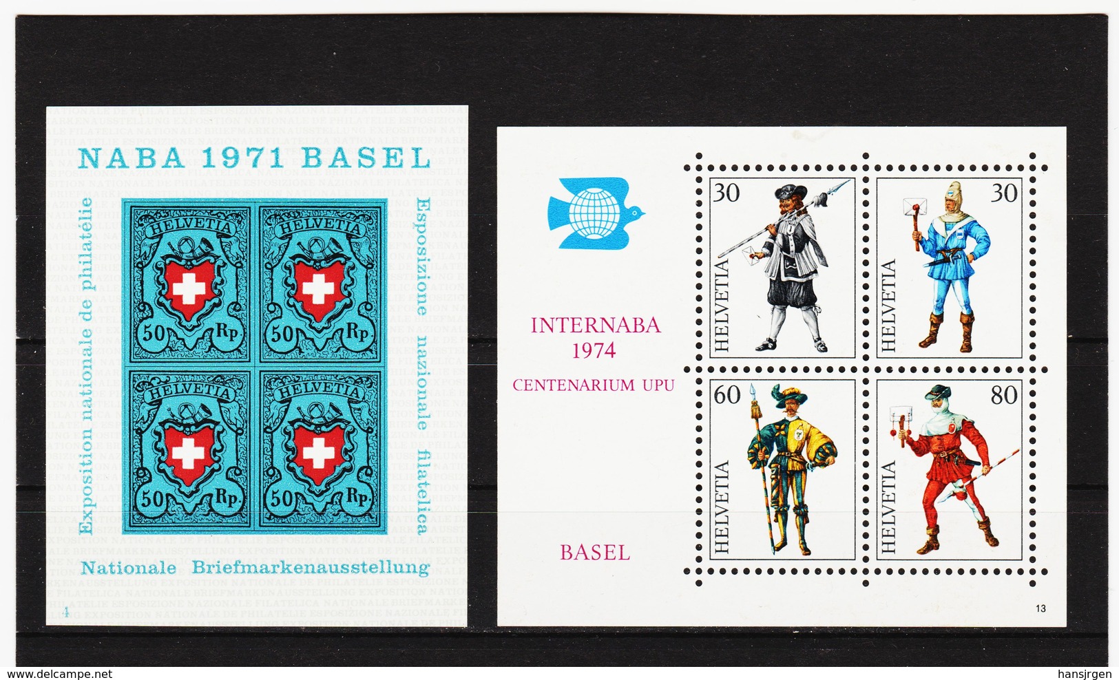 SRO396 SCHWEIZ 1971 + 1974 Michl BLOCK 21/22  Postfrisch ** SIEHE ABBILDUNG - Bloques & Hojas