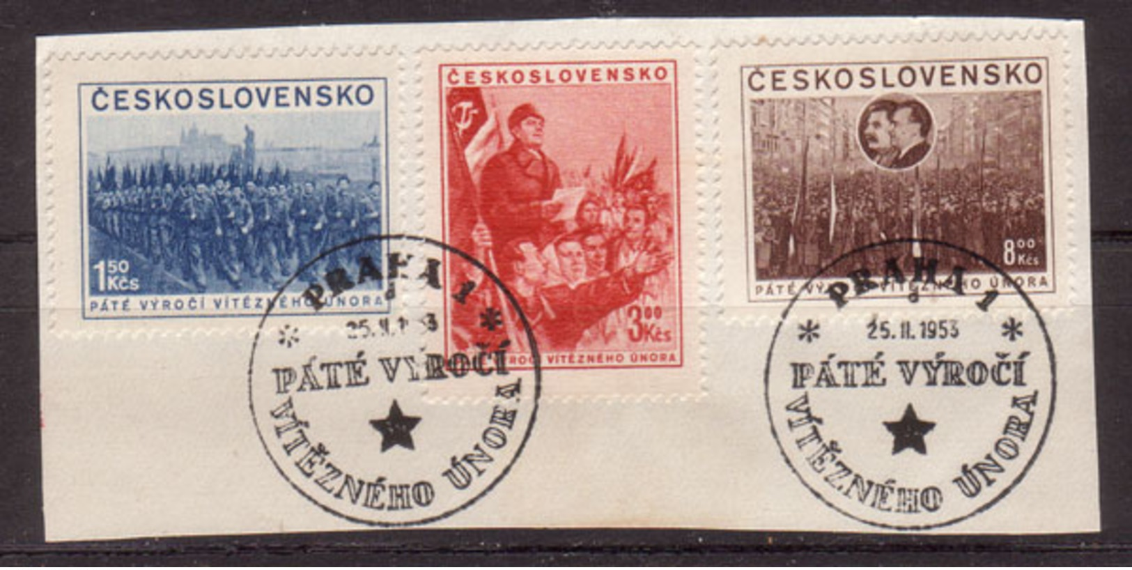 Tschechoslowakei / CSSR , 1953 , Mi.Nr. 780 - 782 O / Used  Auf Papier Ersttagsstempel - Gebraucht