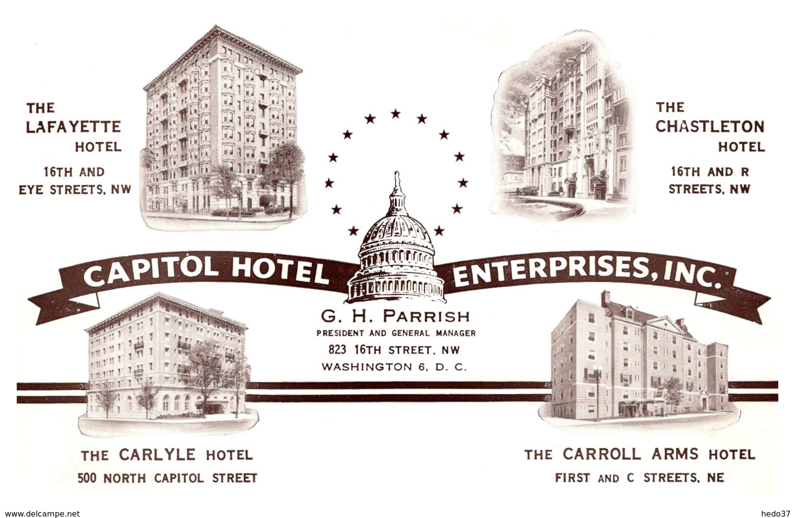 Etats Unis - Washington - Capitol Hotel Enterprises - Autres & Non Classés