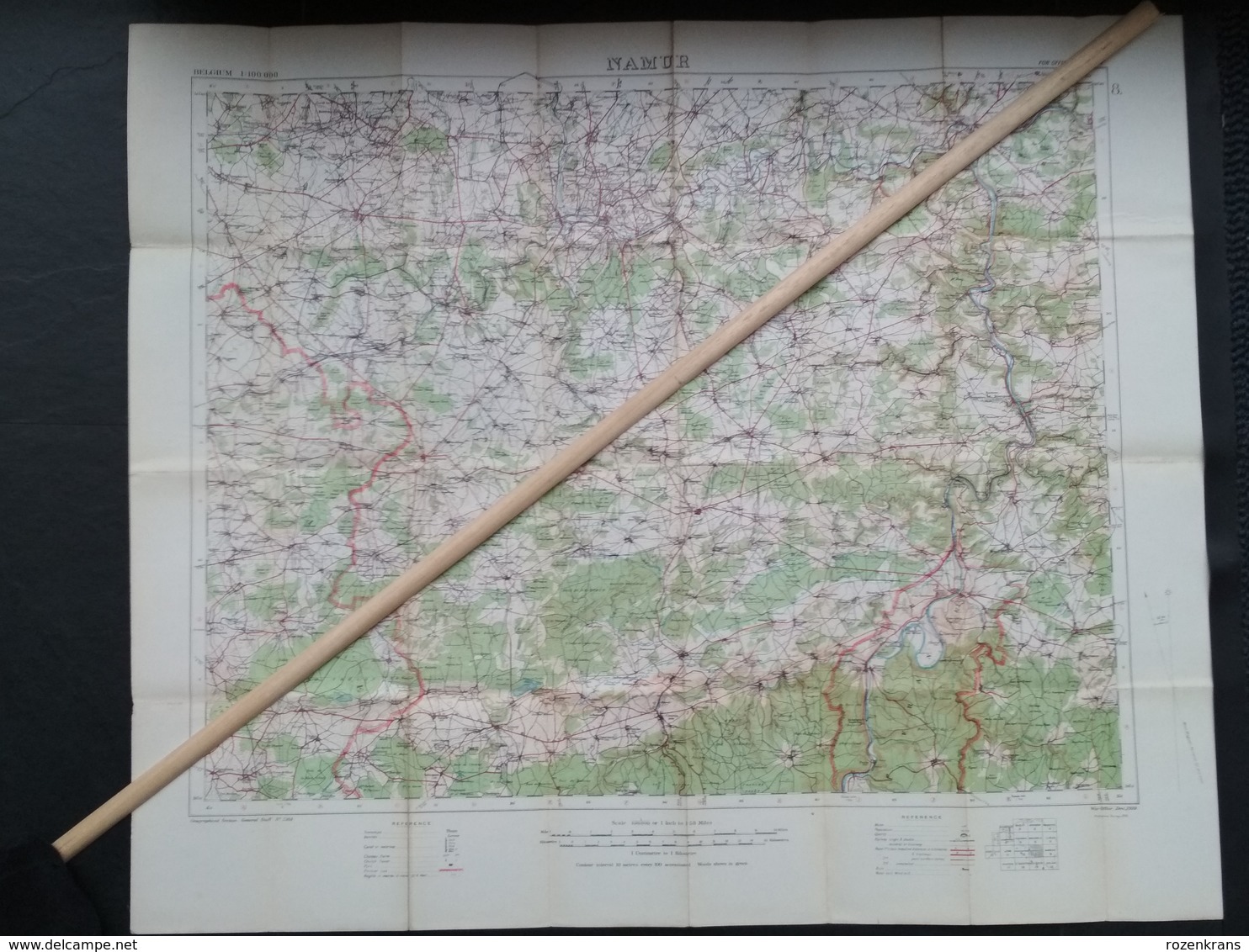 Topografische En Militaire Kaart STAFKAART 1916 UK War Office WW1 WWI Charleroi Namur Dinant Givet Chatelet - Carte Topografiche