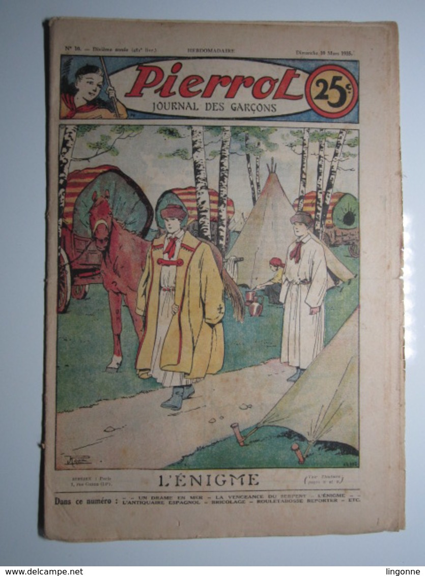 10 Mars 1935 PIERROT JOURNAL DES GARÇONS 25Cts - Pierrot