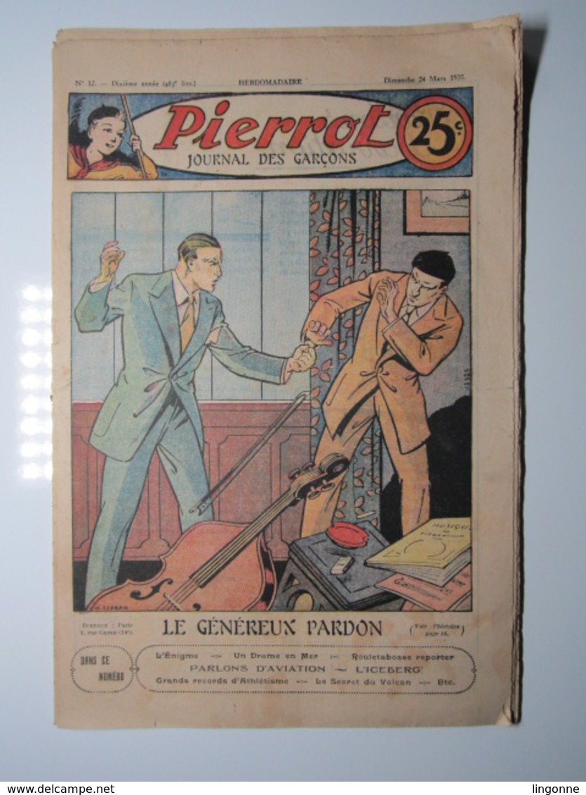 24 Mars 1935 PIERROT JOURNAL DES GARÇONS 25Cts - Pierrot