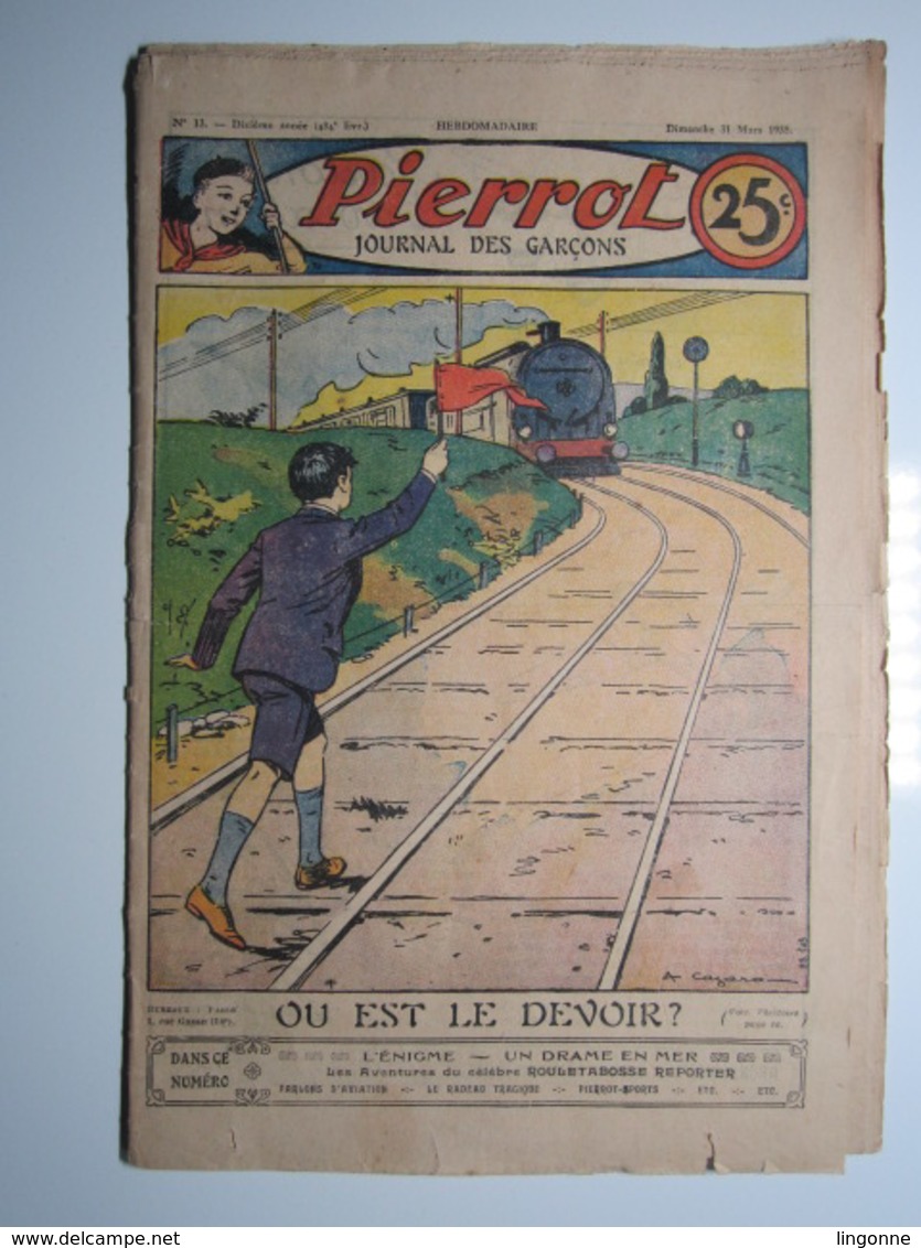 31 Mars 1935 PIERROT JOURNAL DES GARÇONS 25Cts - Pierrot