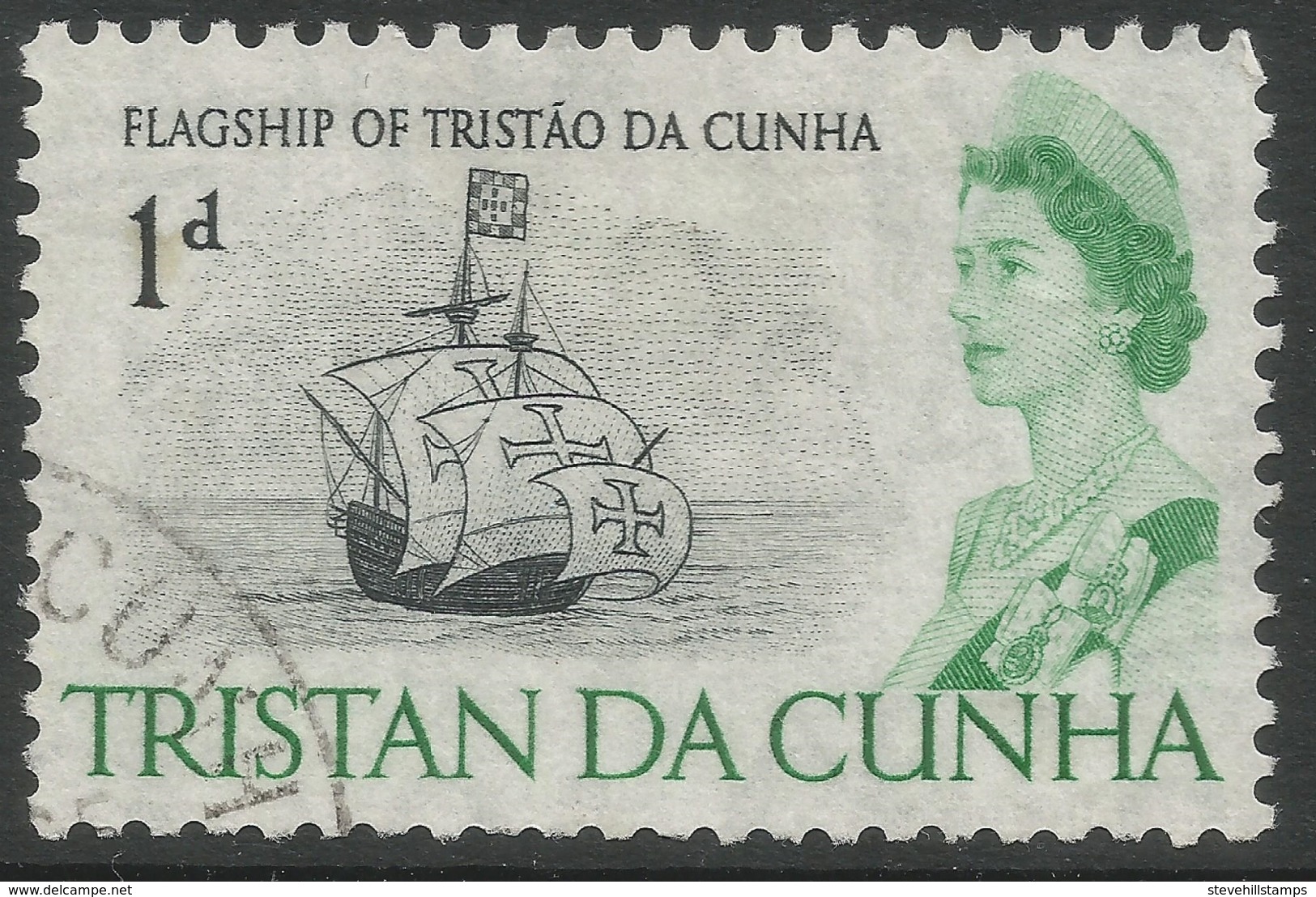 Tristan Da Cunha. 1965-67 QEII. Ships. 1d Used. SG 72 - Tristan Da Cunha