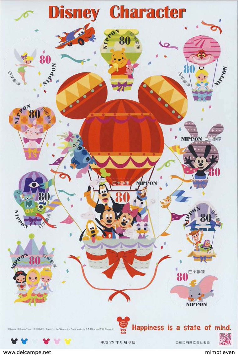 MWD-BK6-271 MINT PF/MNH ¤ NIPPON JAPAN 2013 10w In Serie ¤ THE WORLD OF WALT DISNEY -- FRIENDS OF WALT DISNEY - Disney