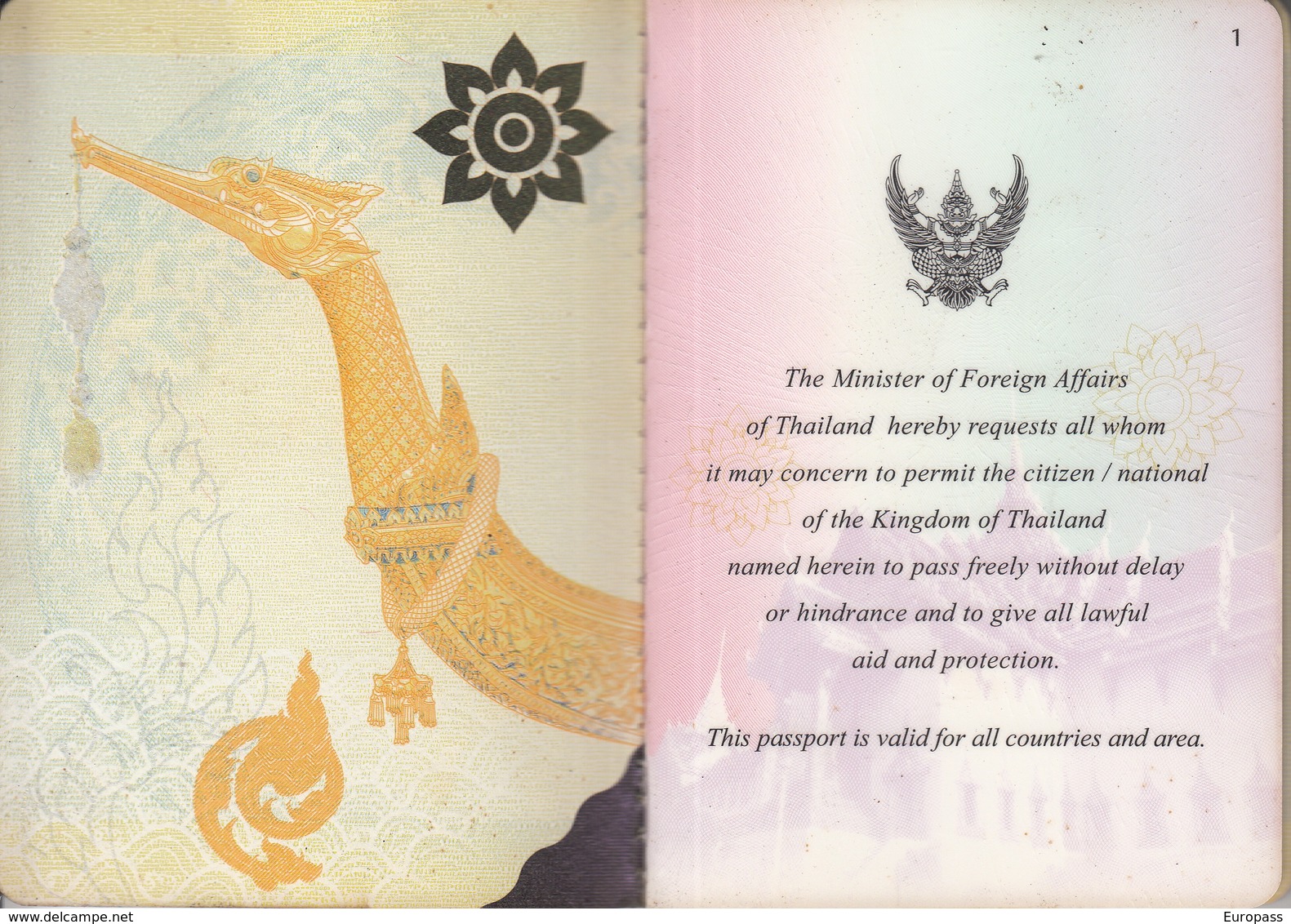 Passport, Reisepass, Passeport, Reispas, Paspoort  Thailand 2007 - Historical Documents