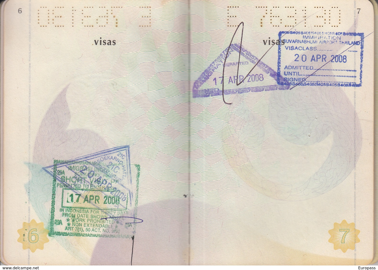 Passport, Reisepass, Passeport, Reispas, Paspoort  Thailand 2007 - Historical Documents