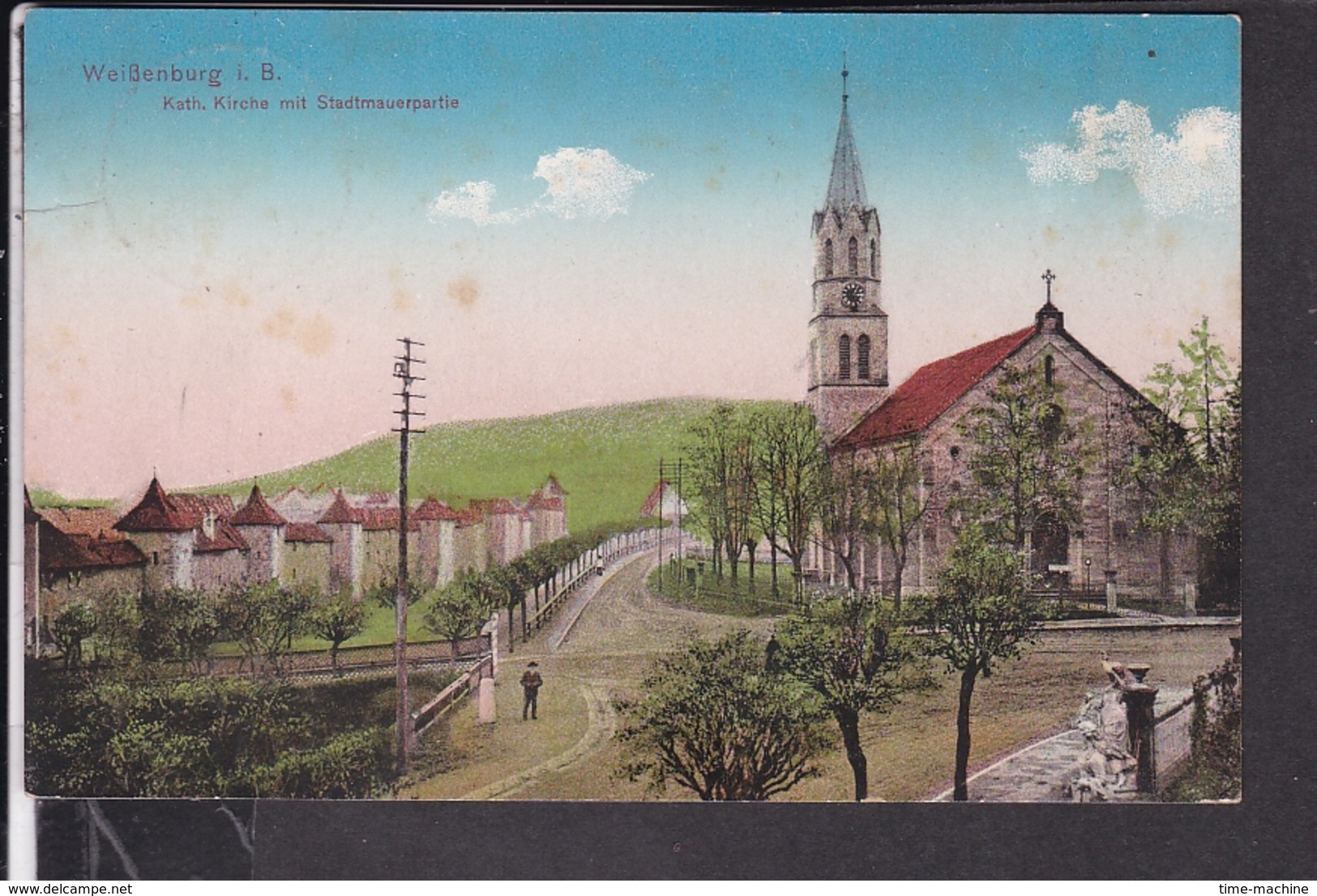 Weissenburg I.B. Kath.Kirche Mit Stadtmauerpartie 1925 - Weissenburg