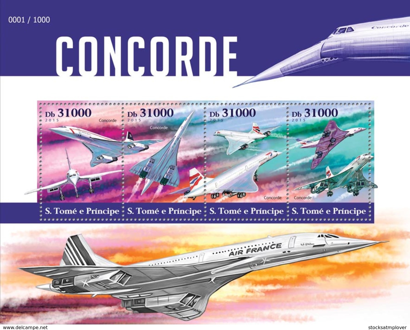 Sao Tome  2015 Concorde .airplane - Sao Tome Et Principe