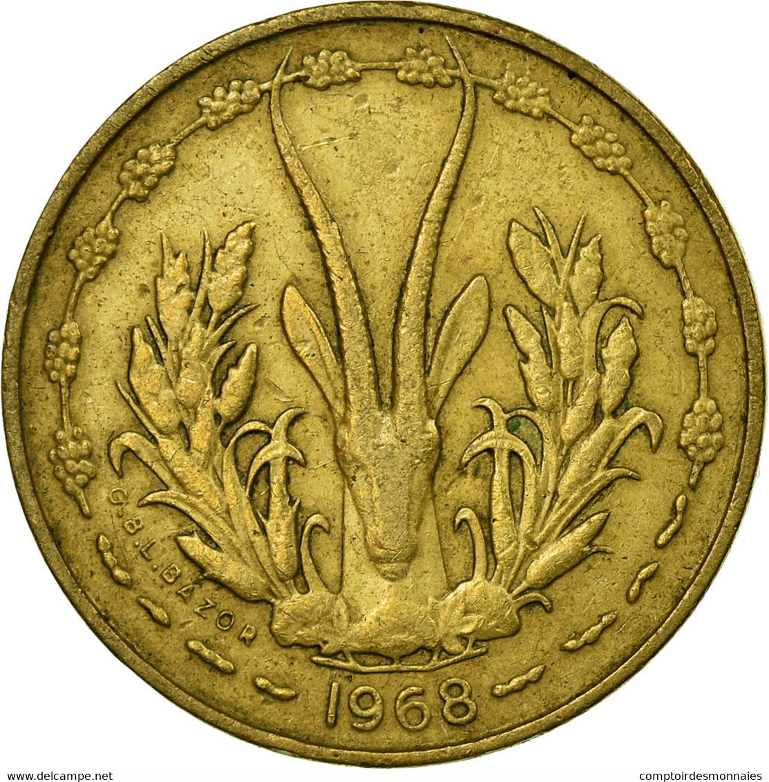 Monnaie, West African States, 5 Francs, 1968, Paris, TTB - Ivoorkust