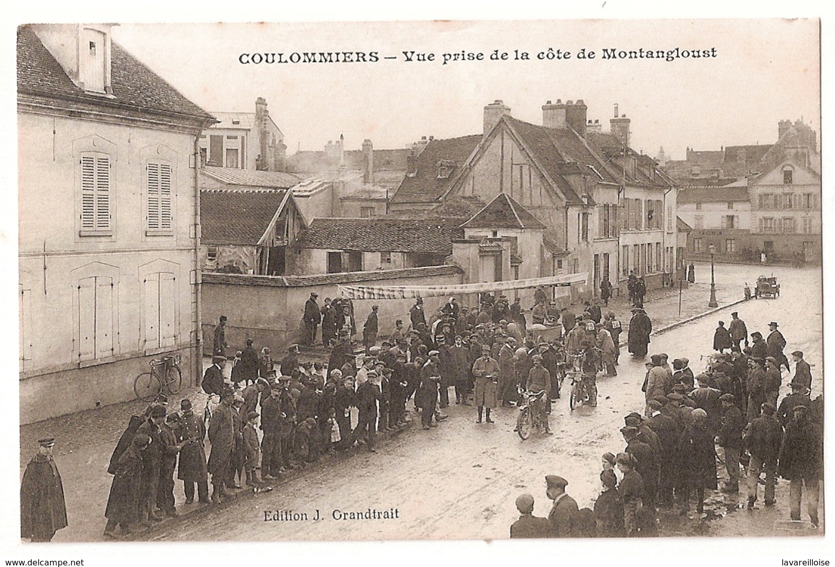 CPA 77 COULOMMIERS VUE PRISE DE LA COTE DU MONTANGLOUST GROSSE ANIMATION RARE BELLE CARTE !! - Coulommiers