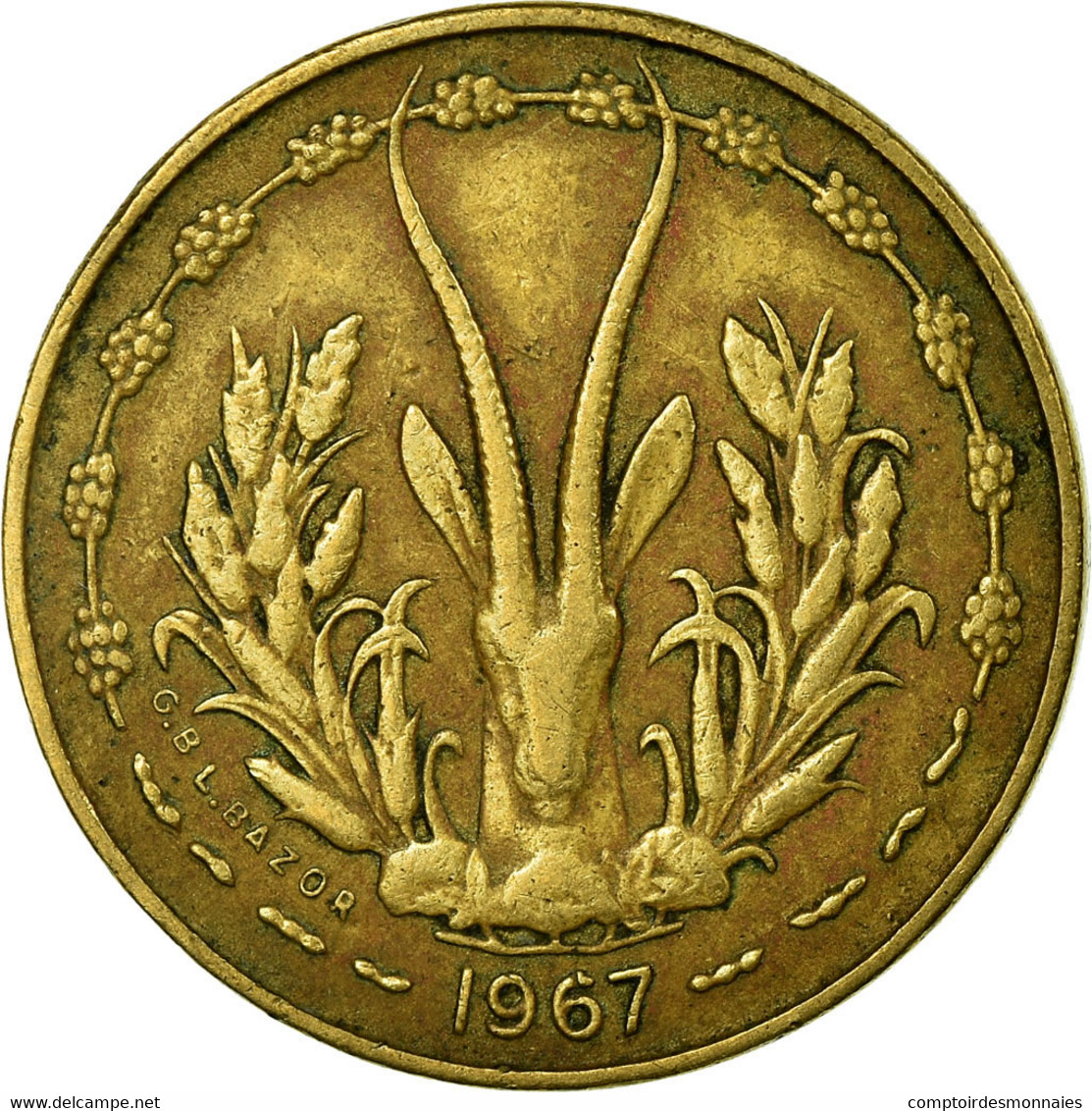 Monnaie, West African States, 5 Francs, 1967, Paris, TTB - Elfenbeinküste