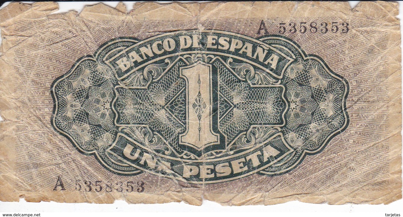 BILLETE DE ESPAÑA DE 1 PTA DEL 4/09/1940 SERIE A CARAVELA  (BANKNOTE) - 1-2 Pesetas