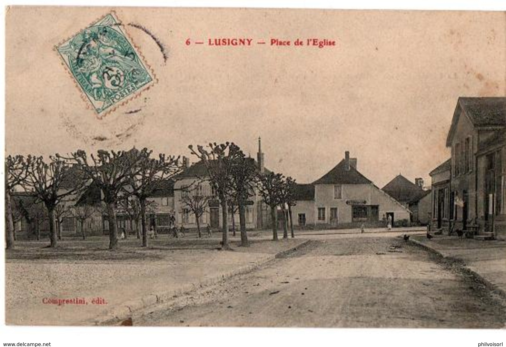 LUSIGNY PLACE DE L EGLISE CHARCUTERIE ANIMEE - Autres & Non Classés