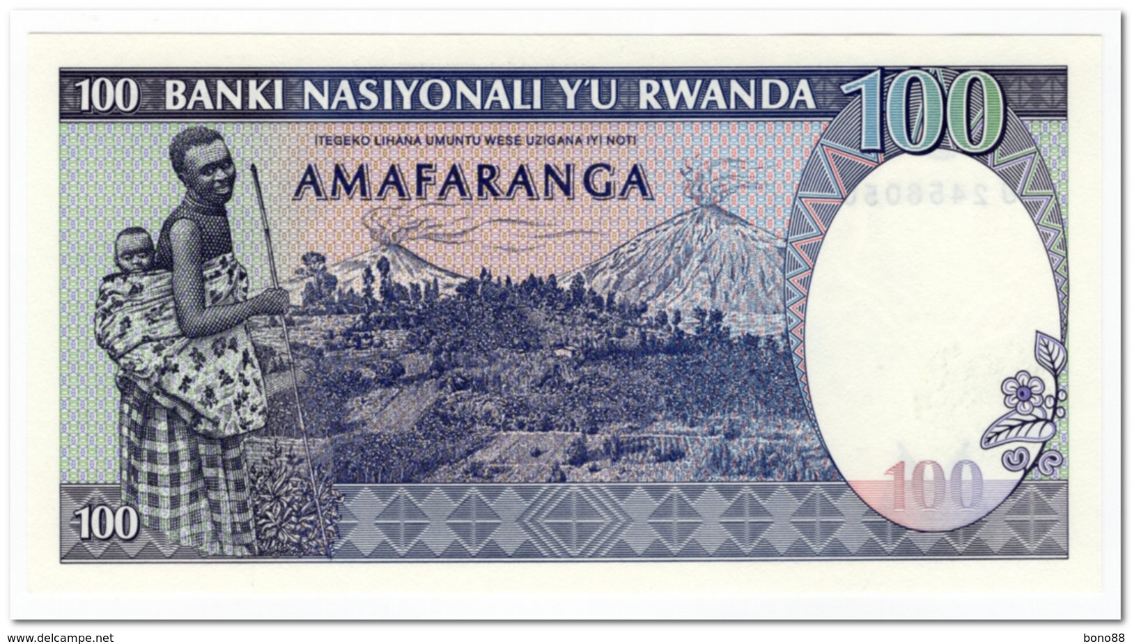 RWANDA,100 FRANCS,1989,P.19,UNC - Rwanda