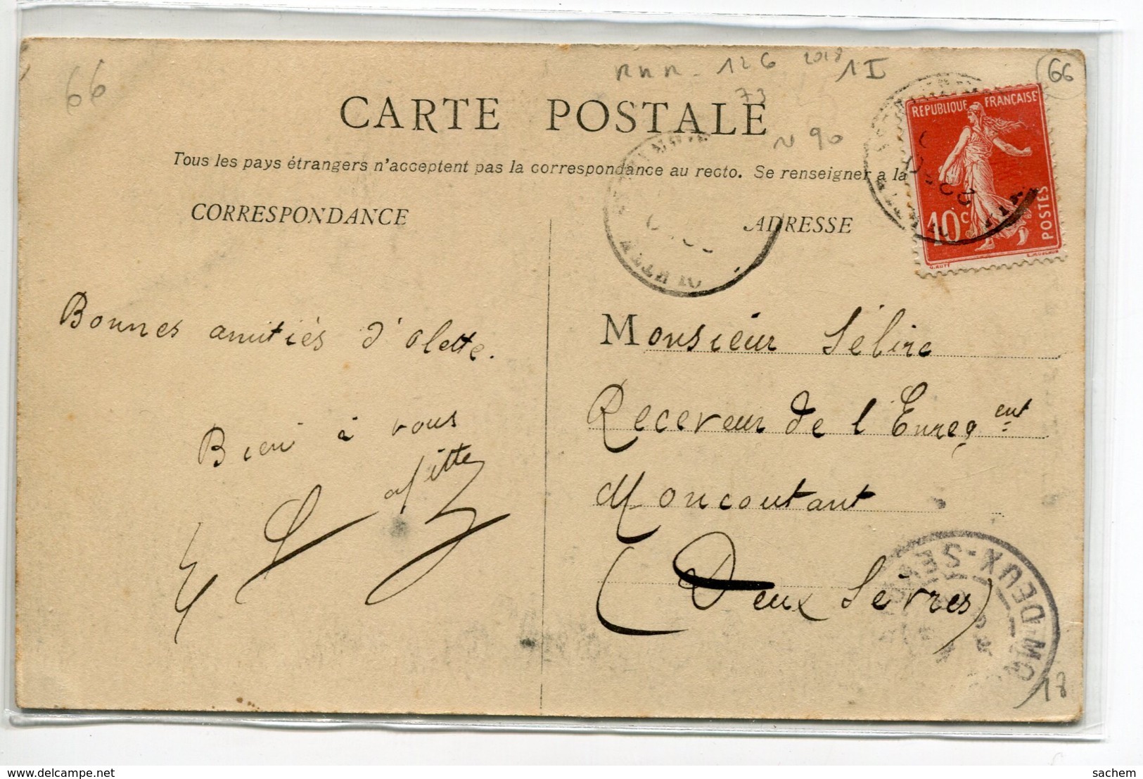 66 OLETTE Carte RARE Devanture Du CAFE De FRance ROSSINES écrite Du Village Timbrée    D06 2019 - Autres & Non Classés