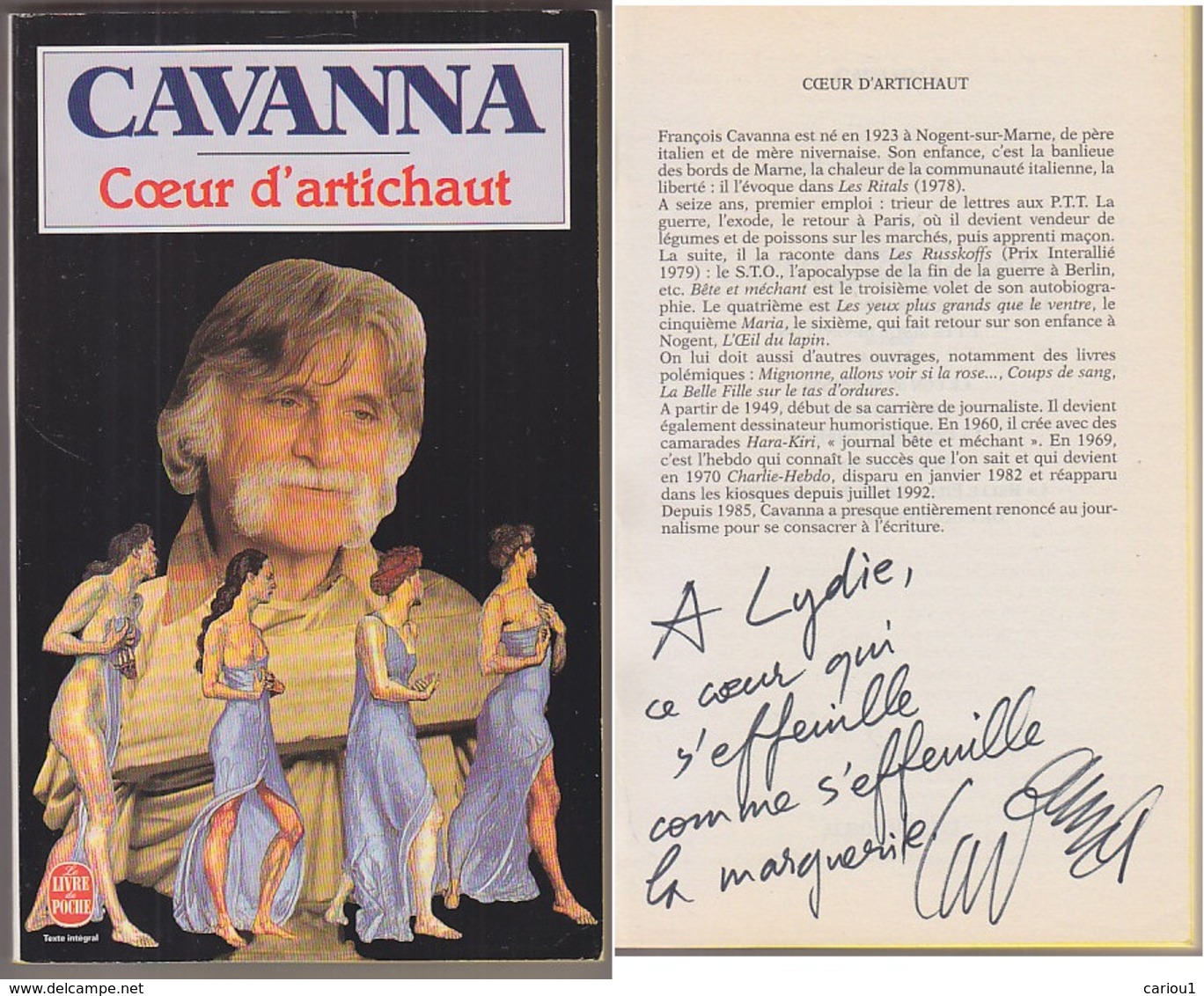 C1 CAVANNA - COEUR D ARTICHAUT Envoi DEDICACE Autographe SIGNED - Livres Dédicacés