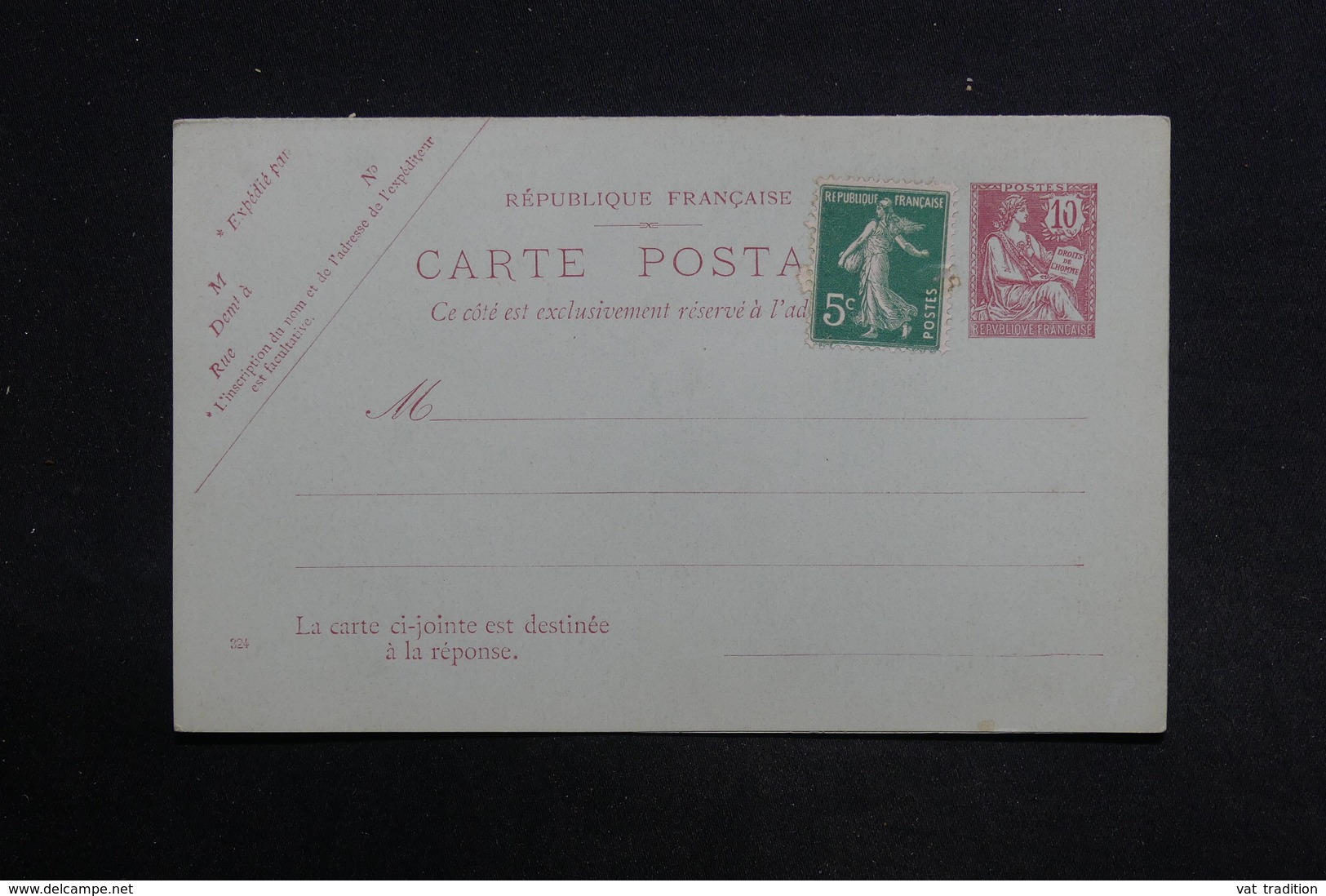 FRANCE - Entier Postal Type Mouchon + Complément Semeuse Non Utilisé - L 29046 - Standard Postcards & Stamped On Demand (before 1995)