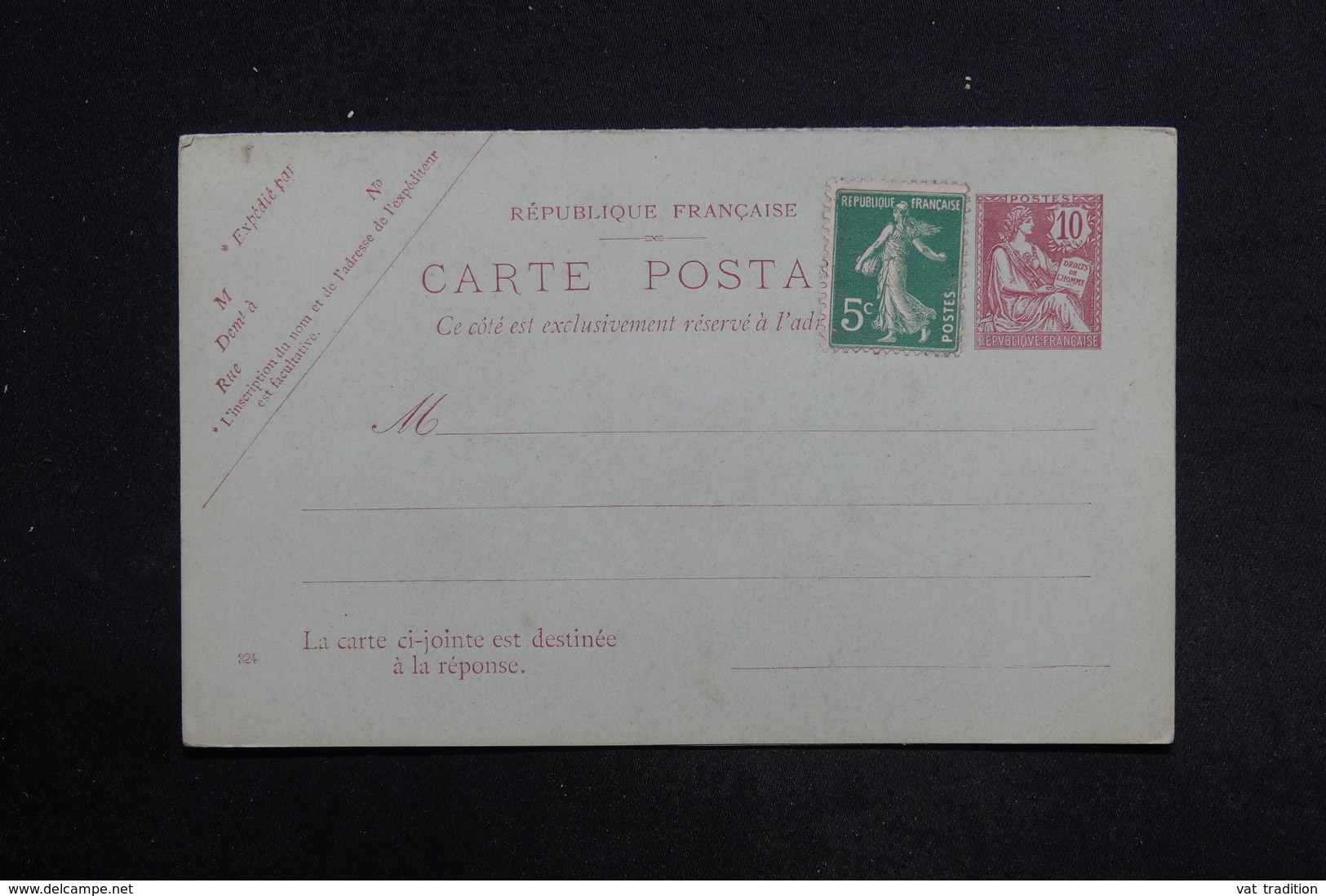 FRANCE - Entier Postal Type Mouchon + Complément Semeuse Non Utilisé - L 29047 - Cartes Postales Types Et TSC (avant 1995)