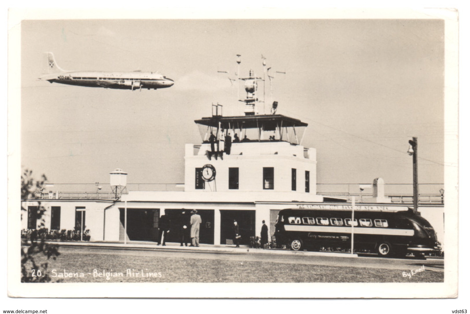 SABENA Douglas DC6 OO-ACW In Flight Autobus National City Bank Of New York - Airport Aéroport 1947 1951 - Publ. ENELL - Vliegvelden