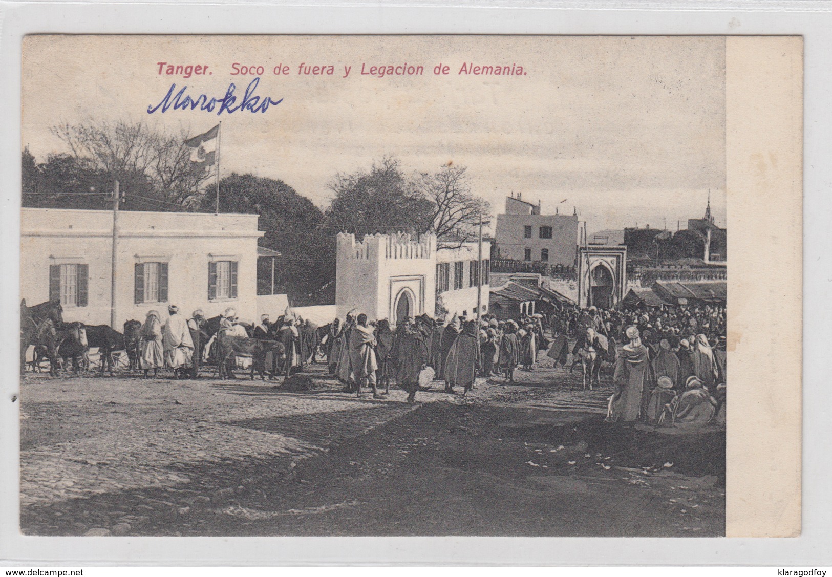 Tanger Soco De Fuera Y Legacion De Alemania Old Postcard Travelled 190? To Cilli B190501 - Tanger