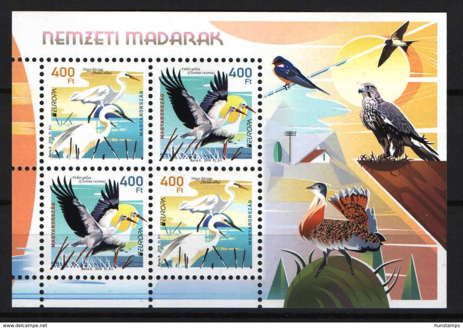 Hungary 2019. EUROPA CEPT: National Birds, Animals Sheet, MNH (**) - 2019