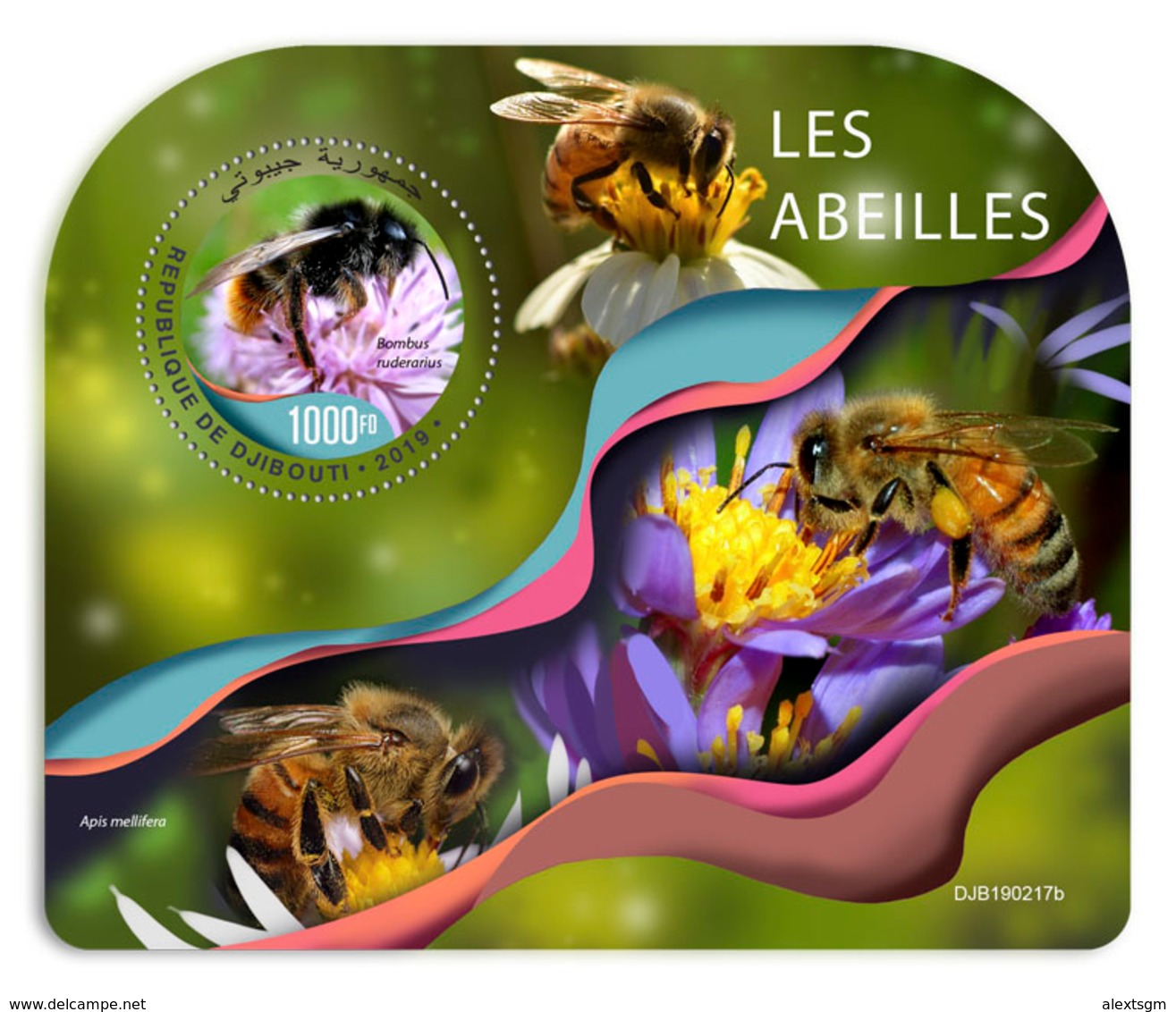 DJIBOUTI 2019 - Bees S/S. Official Issue - Honeybees