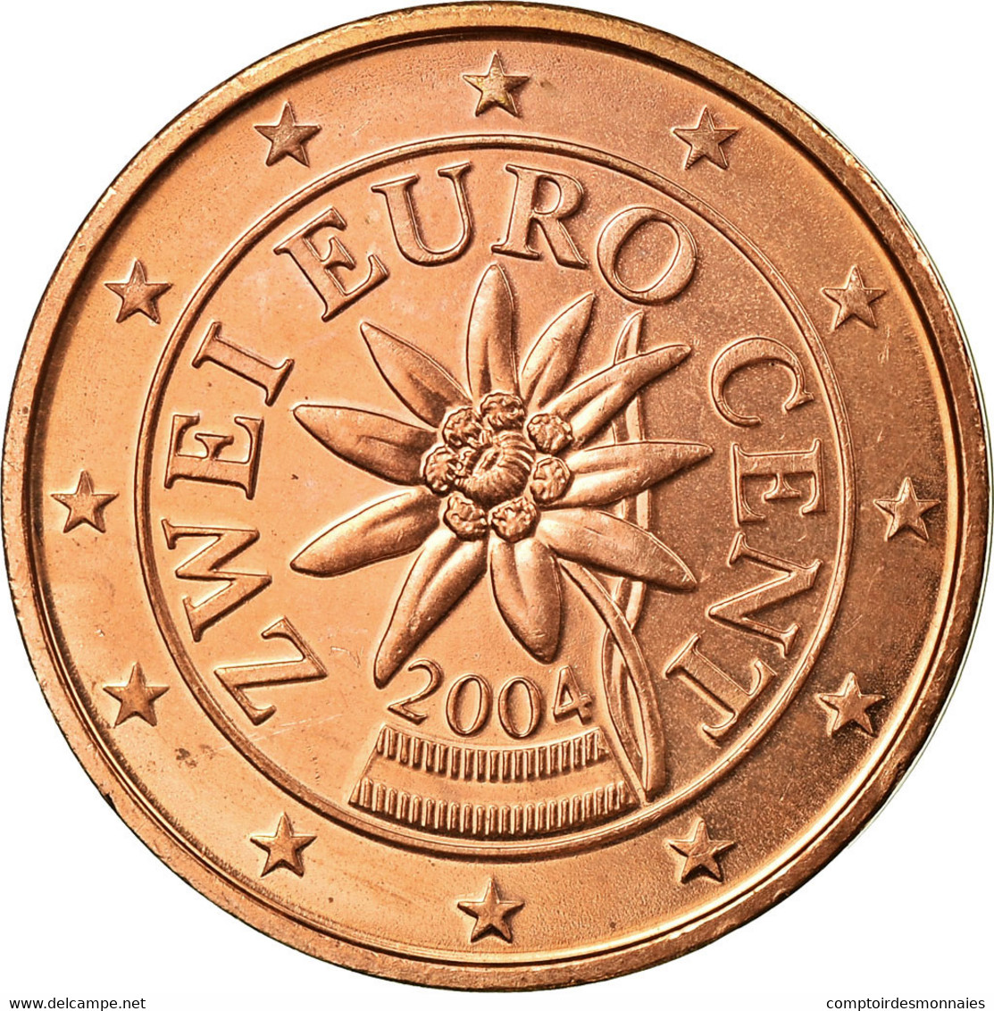 Autriche, 2 Euro Cent, 2004, SUP, Copper Plated Steel, KM:3083 - Autriche