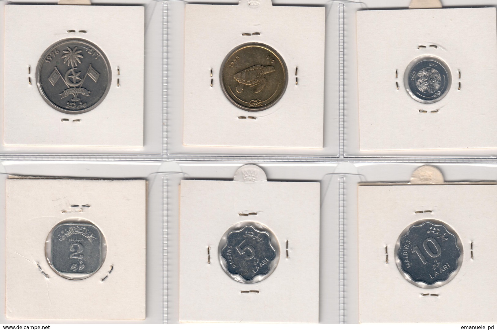 Maldives Lot Collection 6 Coins - Maldive